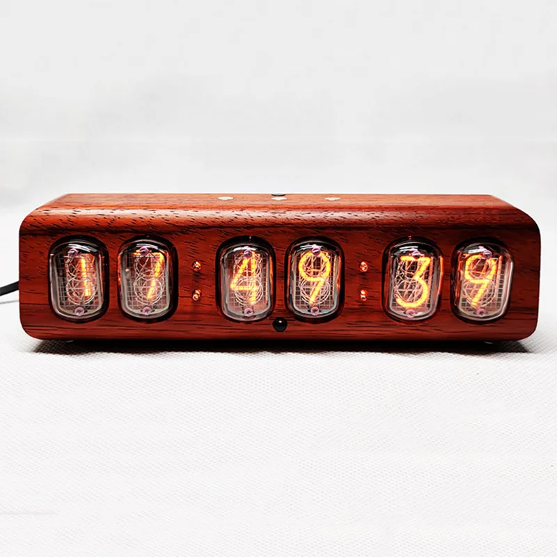 Роскошные Настольные Цифровые часы Nixie в стиле ретро тихий черный орех