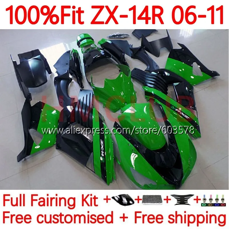 

Инъекция для KAWASAKI NINJA ZX-14R ZX14R 2006 2007 2008 2009 2010 ZX 14 14R 06 07 08 09 10 11 обтекатель 78No.0 глянцевый зеленый