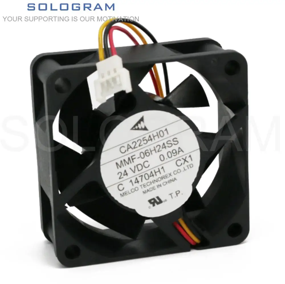 

1Pc Brand New MELCO CA2254H01 MMF-06H24SS 6025 60*60*25MM 24V DC 0.09A 3Pin Cable Inverter Cooling Fan