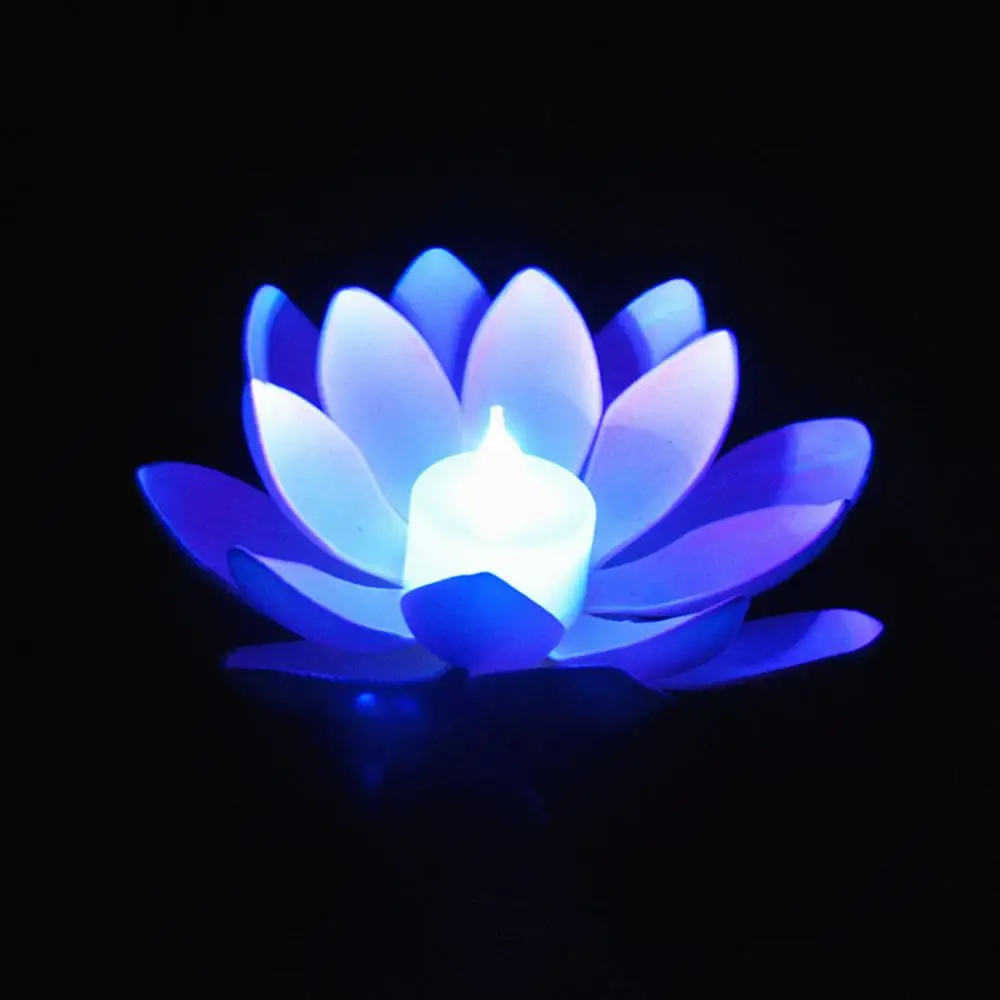 Светодиодный светильник имитация лотоса украшение для сада плавающий цветок