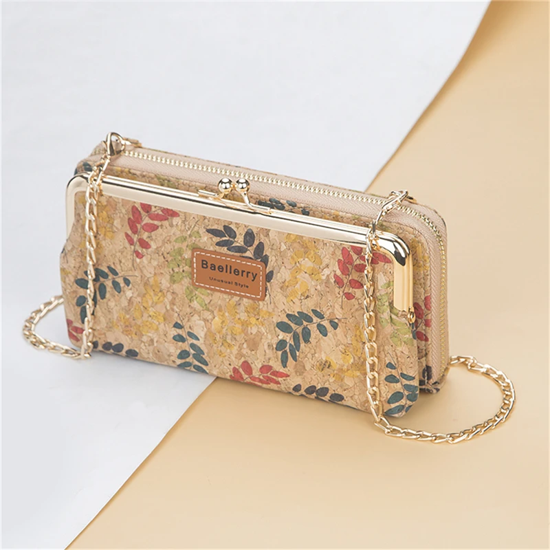 

New Ladies Crossbody Bag Vintage Wood Grain Handbag Multifunctional Shoulder Bag Women Mini Printed Zipper Wallet