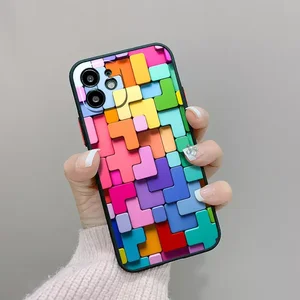 Phone Case For iPhone 12 11 Pro Max 13 Mini X XS XS Max XR 7 8 SE 2020 6 6S Plus 3D Colorful Block L in USA (United States)