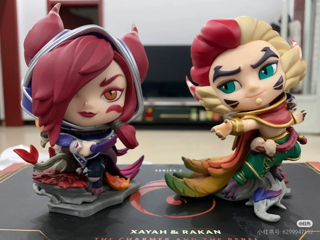 Фото Официальная подлинная аниме-игровая фигурка League Of Legends Rakan And Xayah, коллекция периферийных украшений, игрушки для детских подарков №3