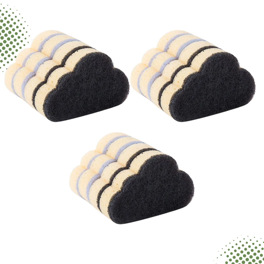 

12pcs Cloud Shaped Cleaning Sponge Home Practical Kitchen Cleaning Sponge for Dish Cup Bowl Desktop (Blue Black Red, each Color