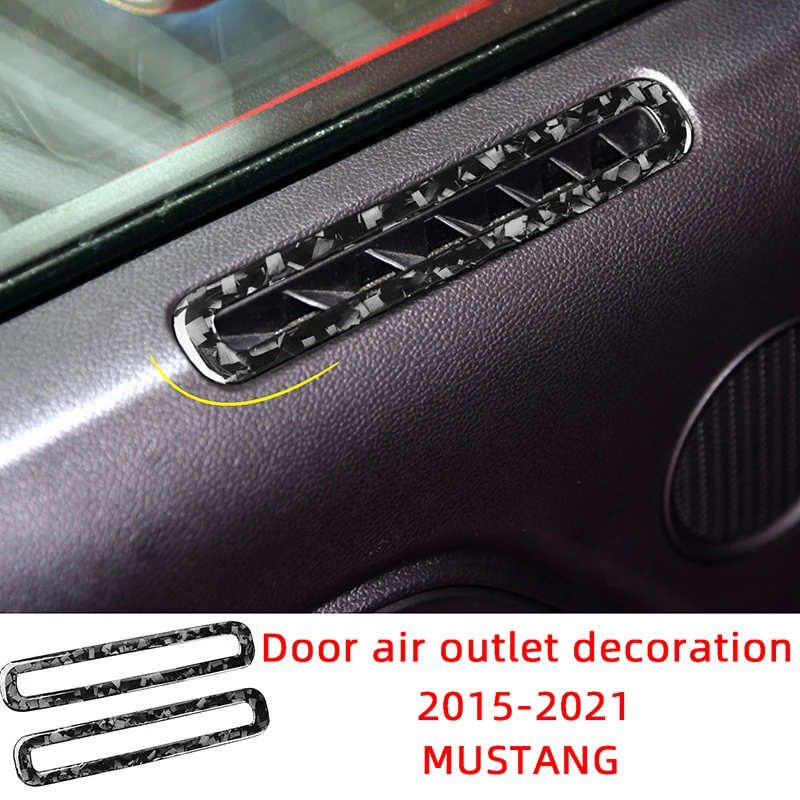 

Door Air Outlet Frame Decoration Strips Froged Texture Carbon Fiber Car Stickers For 2015-2021 Ford Mustang Interior Accessories