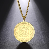 my shape octagonal star spiral stainless steel necklace for men geometric star of david pendant necklaces vintage jewelry amulet