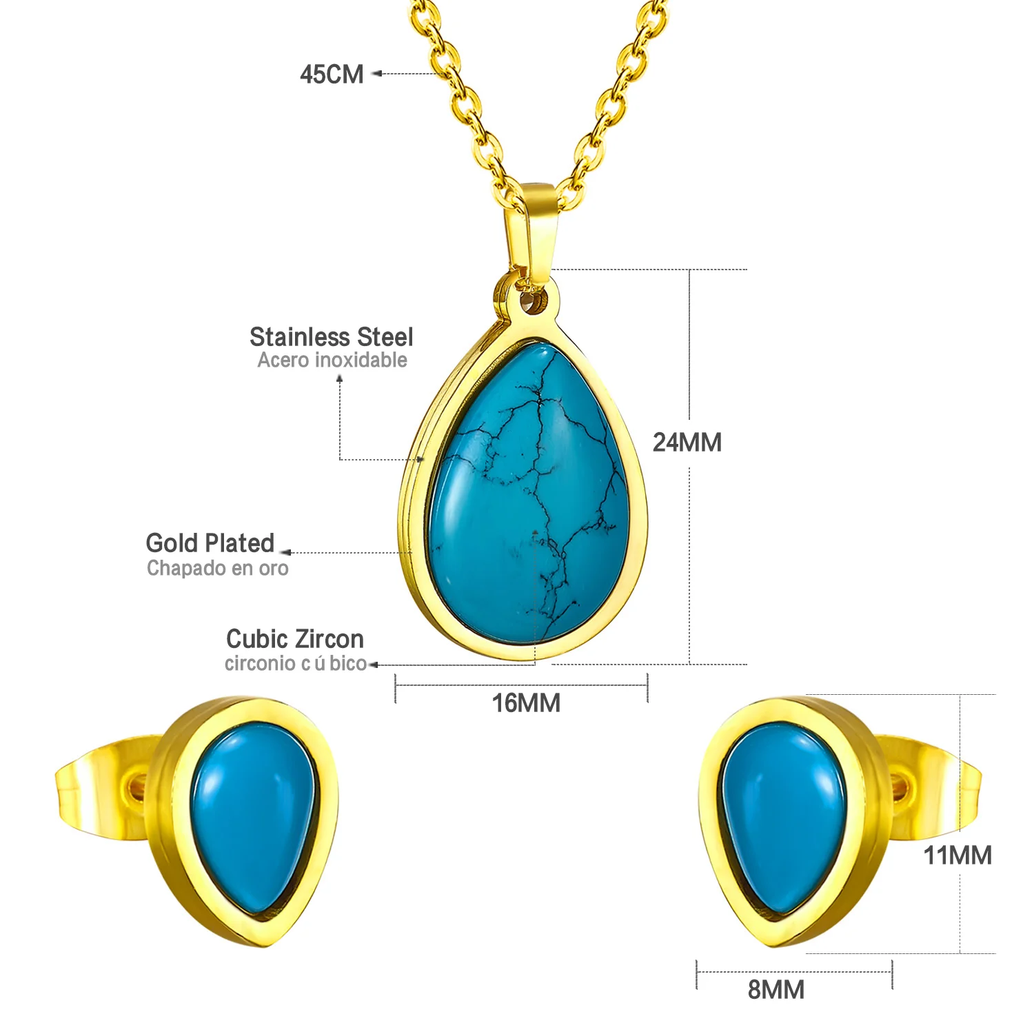 Комплект из колье и сердца нержавеющей стали