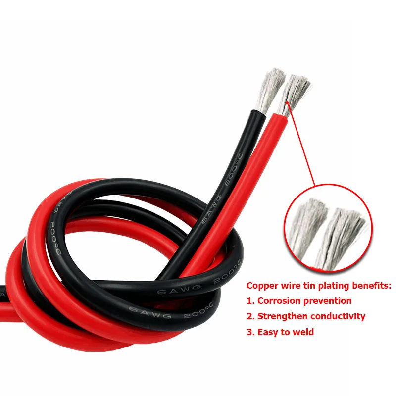 1 шт. силиконовый кабель для автомобильных аккумуляторов 28-18 AWG