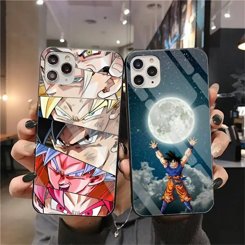 

Anime-Dragon-Ball Phone Case Tempered Glass For iPhone 13 12 Mini 11 Pro XR XS MAX 8 X 7 Plus SE 2020 Soft Cover