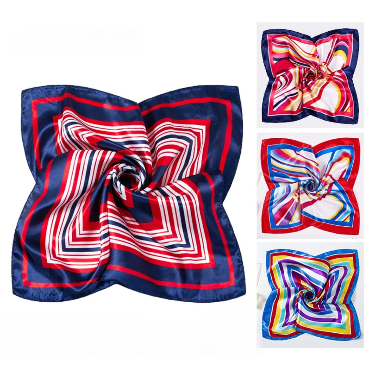 Шарф женский шелковый с принтом Квадратный маленький шейный платок декоративные