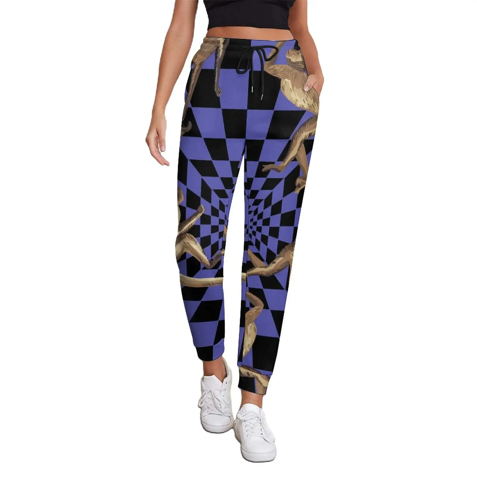 

Брюки женские весенние с геометрическим принтом, Джоггеры для дома, уличная мода, дизайнерские штаны, большие размеры