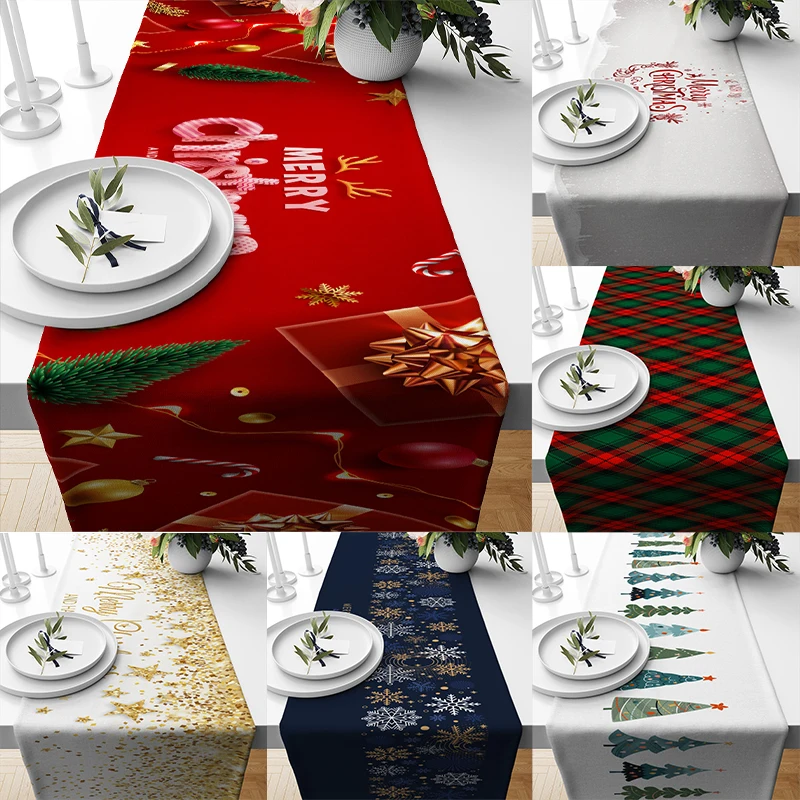 

Christmas Tree Gift Linen Holiday Party Decor Table Runner For Dining Table Wedding Table Runner Christmas Decoration Washable