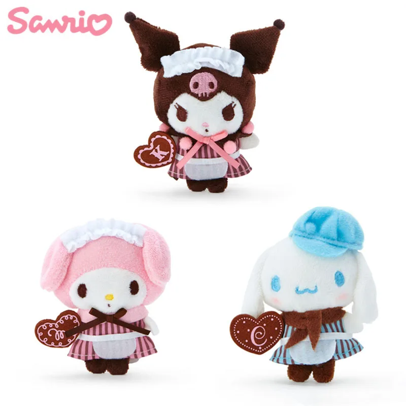 

Оригинальная мультяшная плюшевая игрушка Sanrio Mymelody Kuromi Cinnamoroll, милая кукла, милая девочка, украшение в форме сердца, праздничный подарок для ...