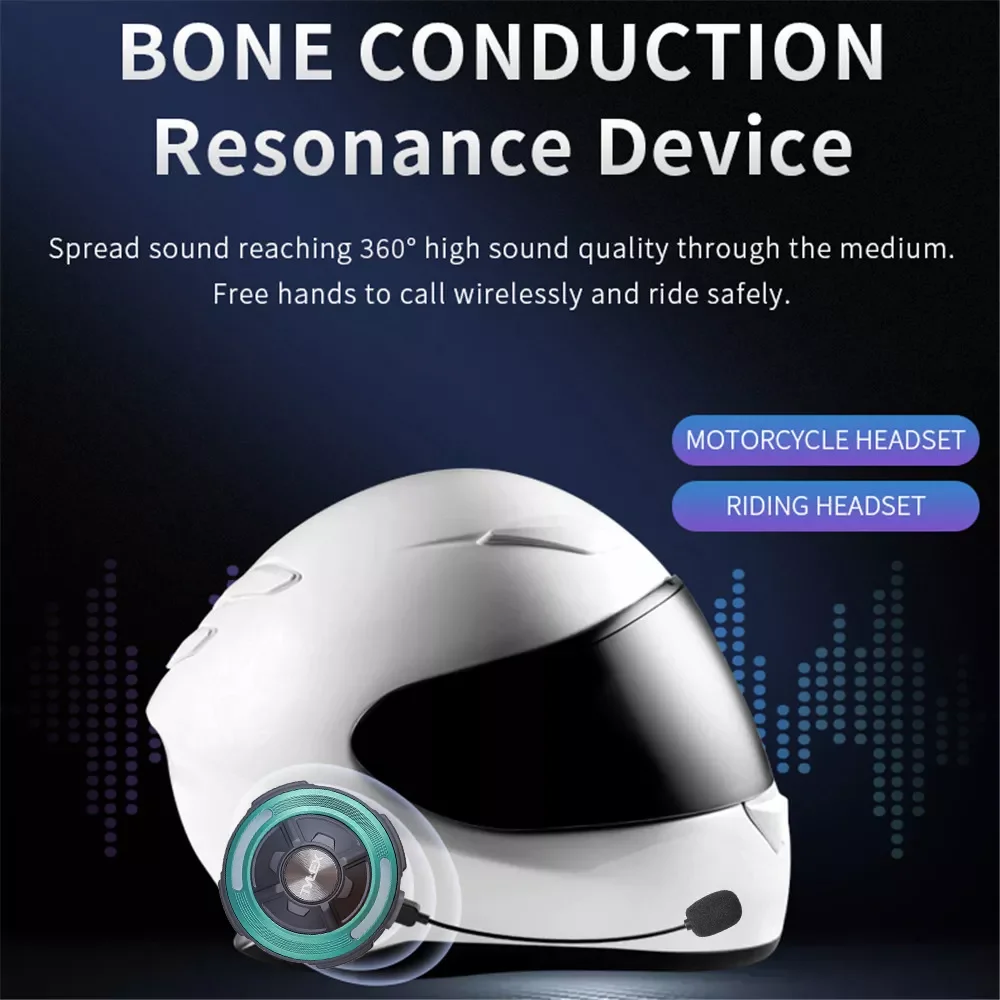 KEBIDUMEI Motorcycle Bone Conduction Bluetooth Helmet Headset Waterproof Wireless Headphone Handsfree Stereo Music Player enlarge