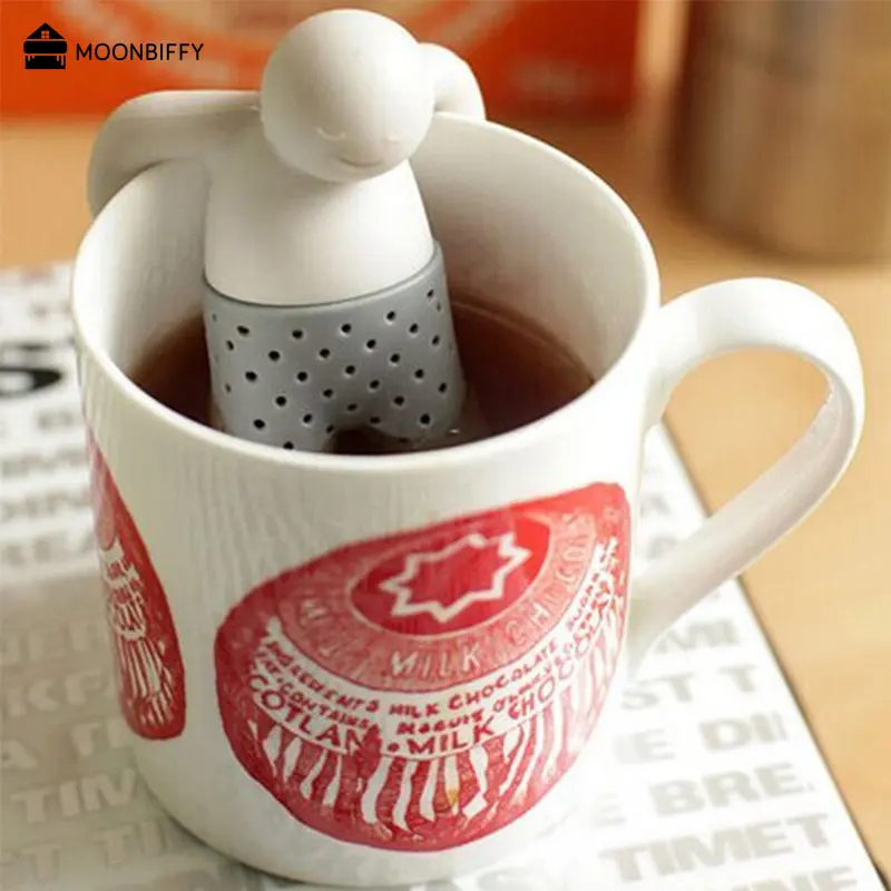 Creative Tea Strainer Food Grade Silica Gel Tea Filter Mr.Tea Villain Shaped Silicone Tea Maker Tea Bag Tea Set Brew Tea Te Mate