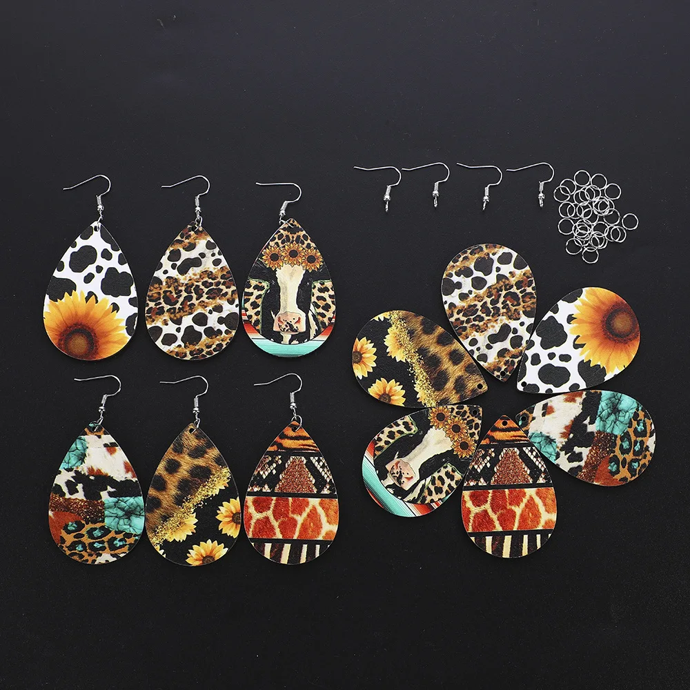 

Богемная Мода Ретро капля воды деревянная голова Леопардовый принт абстрактный узор женщина 6 см Деревянные ювелирные изделия подарок на день рождения по индивидуальному заказу