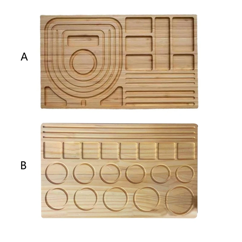 

Portable Bead Board for Crafting Bead Bracelet Necklace with U-shape Channels Round Cubic Grooves Recessed Compartments