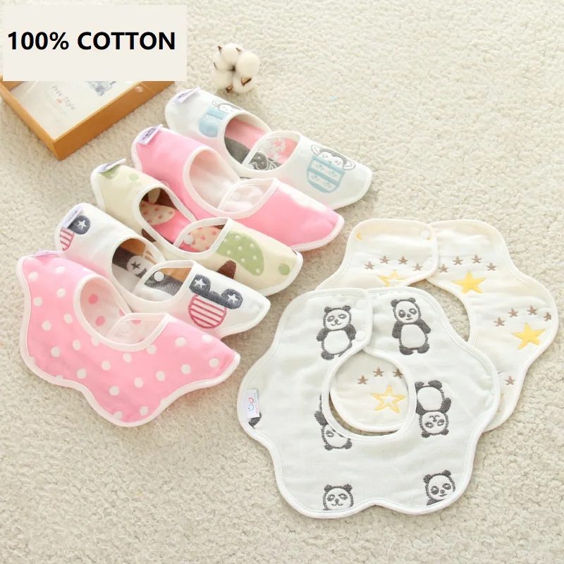 

Baby Feeding Bibs 360 Degree 6 Layers Cotton Yarn Petal Infants Lace Saliva Towel Newborn Toddler Soft Cotton Burp Cloth Kid Bib