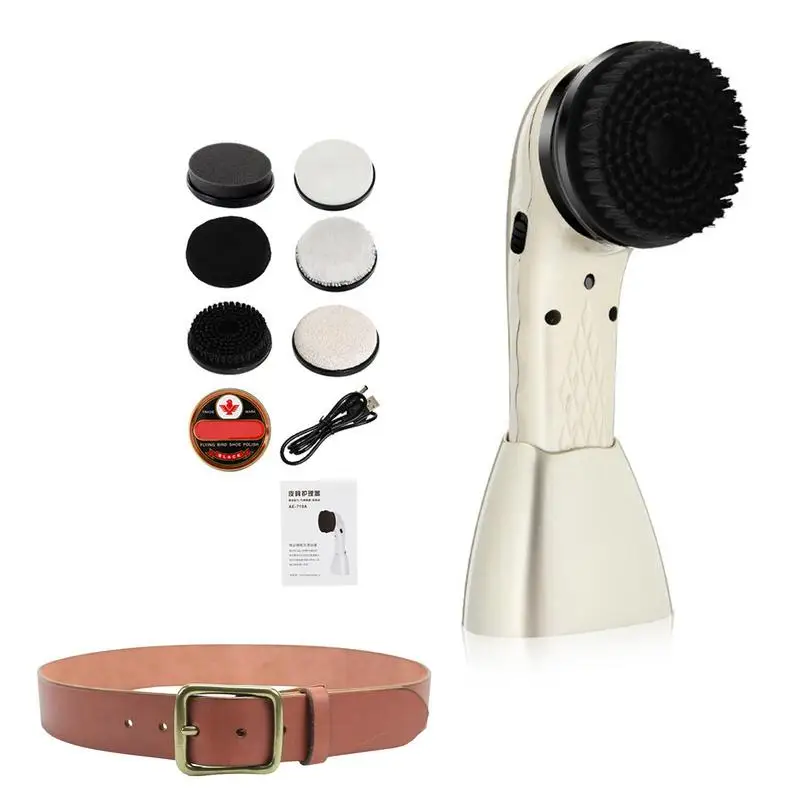 

Handheld Automatic Electric Shoe Brush Multifunctional Shine Polisher With 6 Brush Heads For Cleaning And Polishing Rechargeable