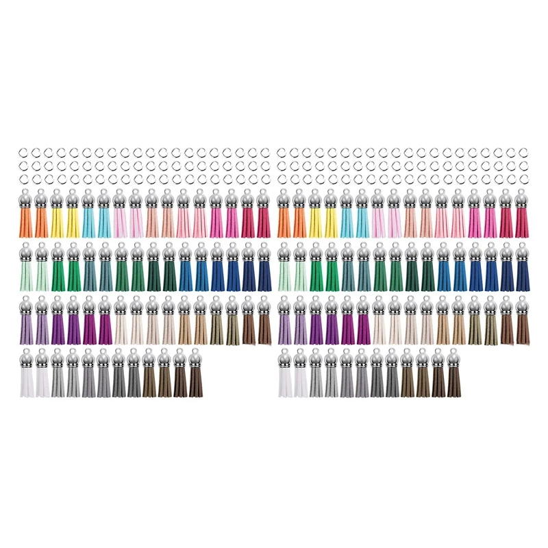 

Набор из 240 шт. брелоков с кисточками, Кожаные Подвески с кисточками и соединительные кольца для изготовления ювелирных изделий, брелоков, б...