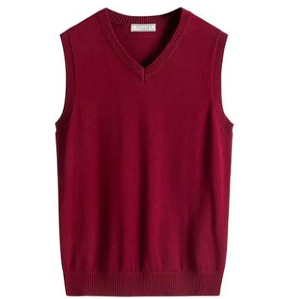 Мужской однотонный кашемировый свитер без рукавов с V-образным вырезом