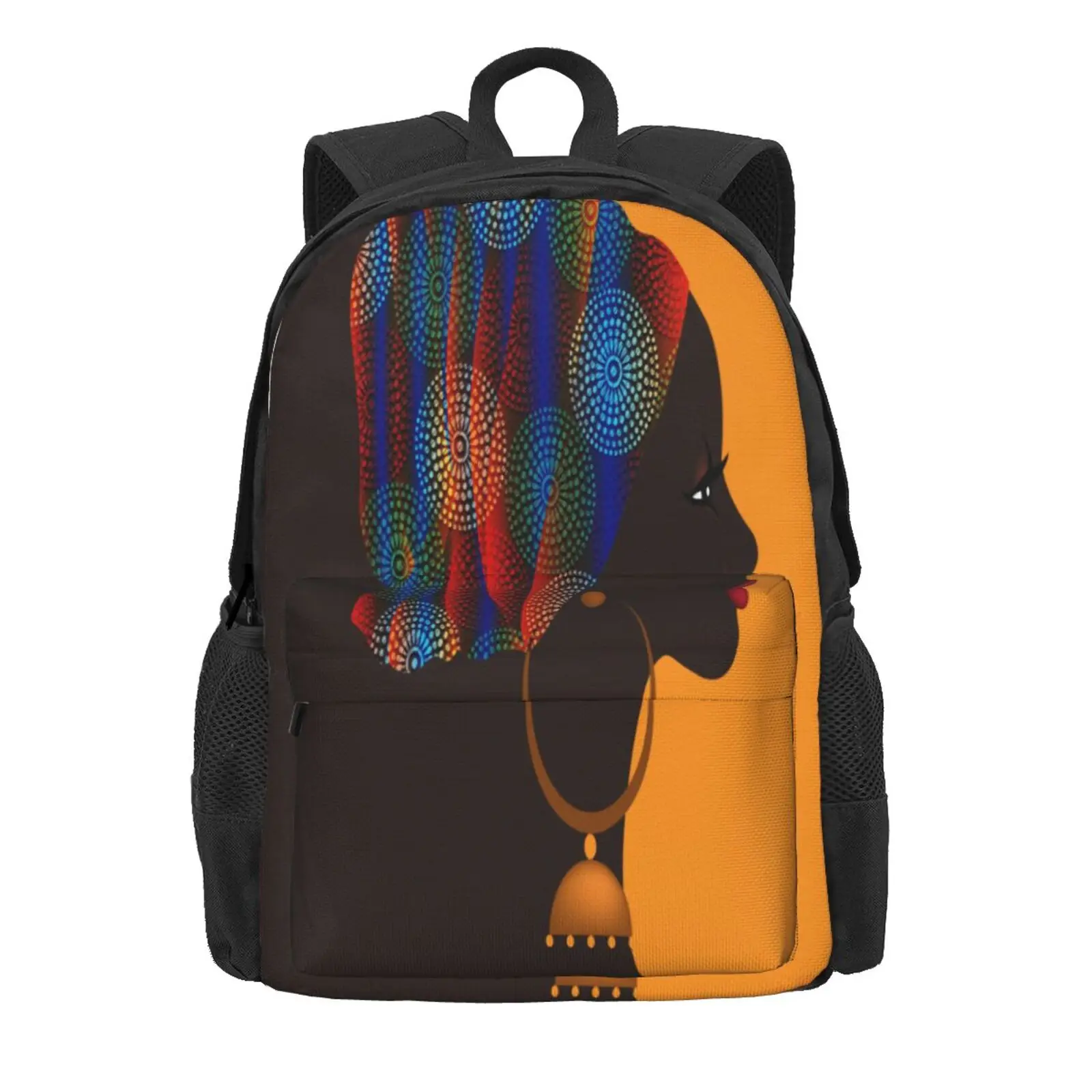 

African Woman Print 8 school bags Female Bag Backpack Black Ita Bag Travel Bags Travel Bag Bagpack