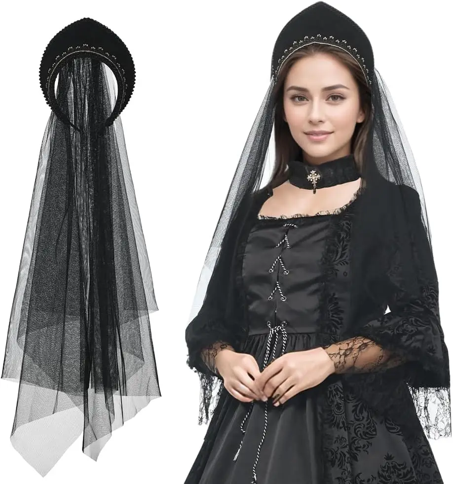 Фото FAD-4U Anne Boleyn Hat Tudor Gable Кепка с капюшоном Елизаветинский головной убор Ренессансный костюм Головной убор для женщин Косплей Вечеринка №5