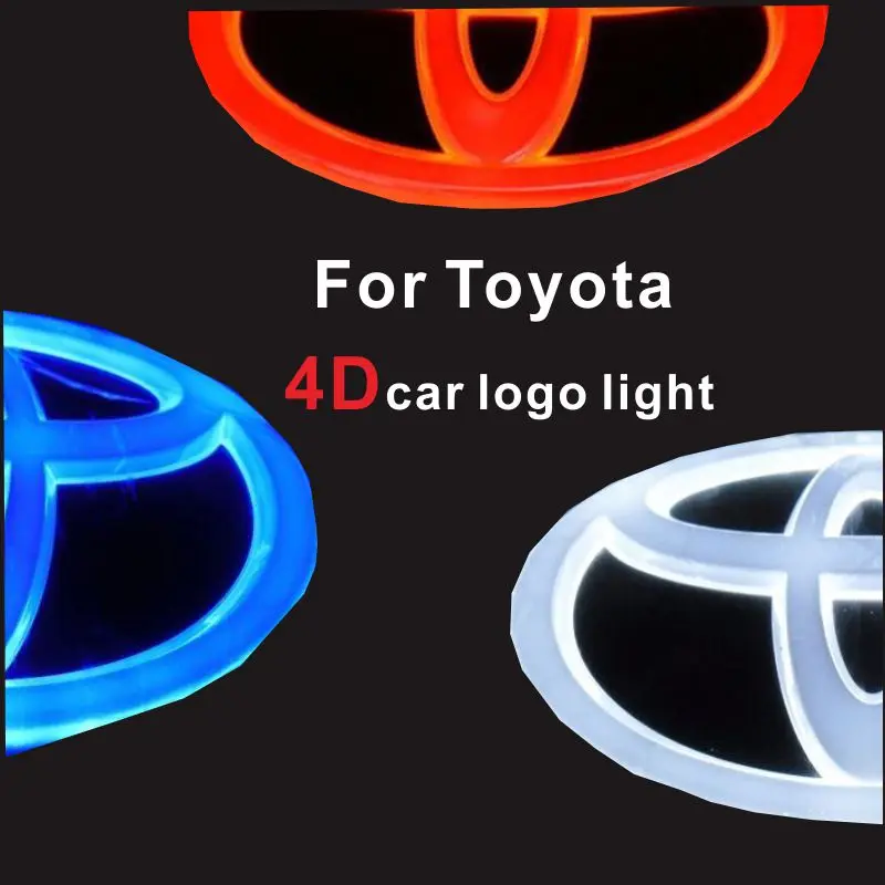 

For Toyota Camry Ruizhi Corolla EZ Vios car front middle net 4D car logo light LED logo badge light modified decorative light