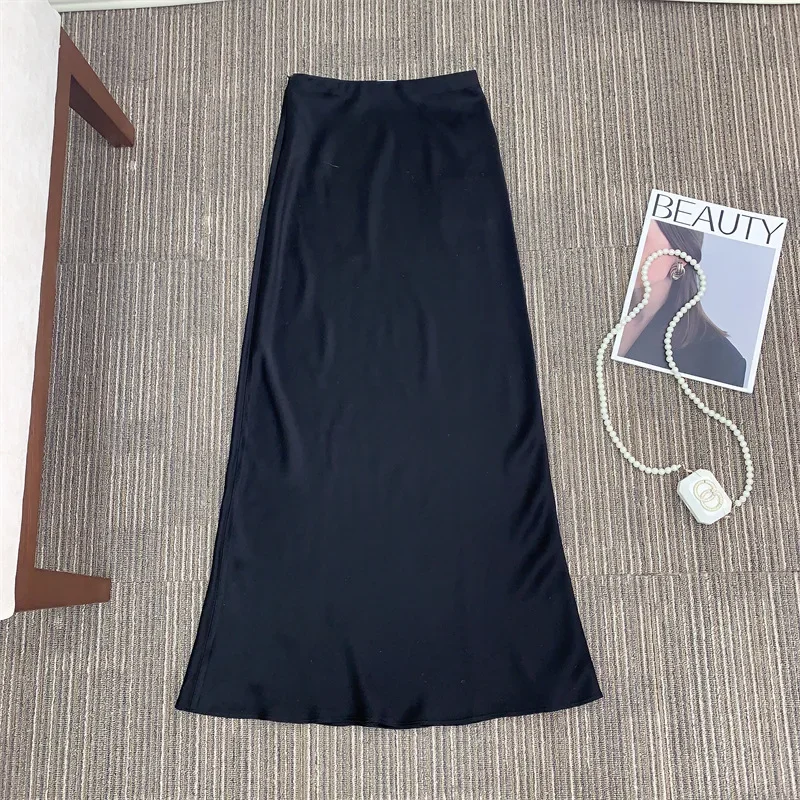 Юбка триацетатная женская крутая Двухсторонняя Атласная однотонная летняя