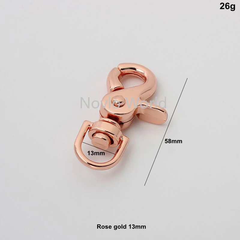 30 pieces 5 size 6 colors 13-20-25-32-38mm high quantity rose gold snap hook clips for men handbag swivel hook buckles