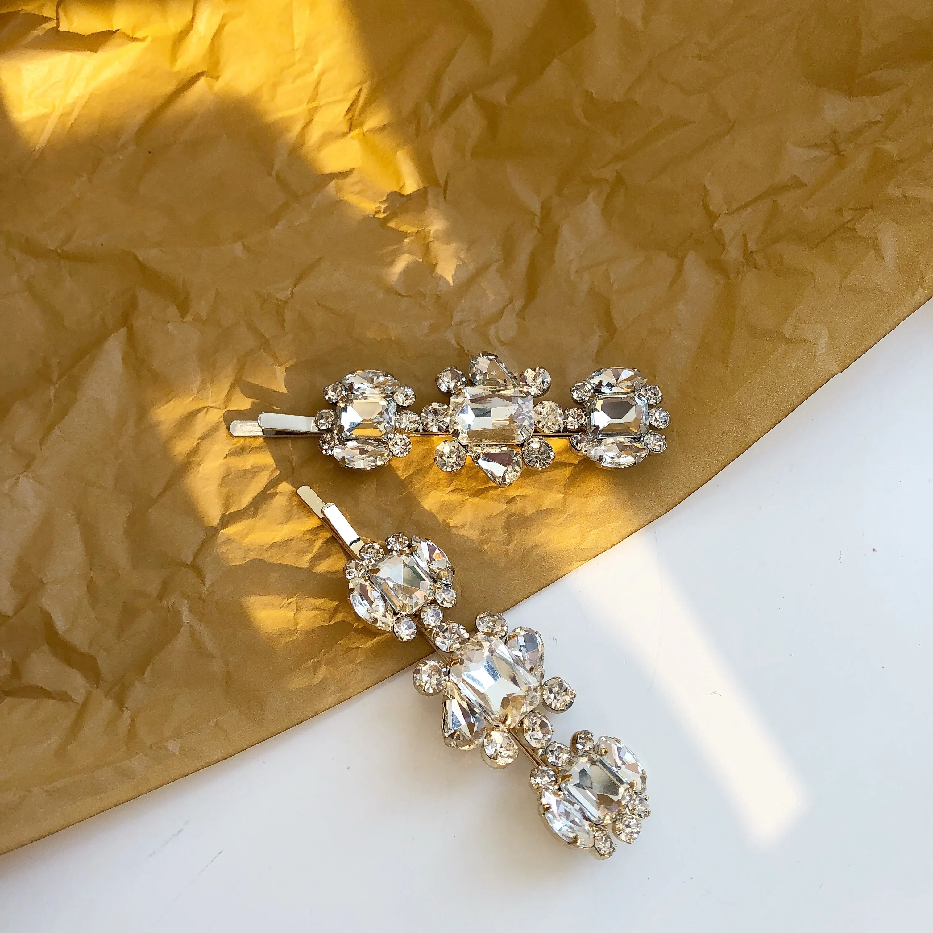 

Wind gem vintage net red with the same rhinestone hairpin diamond clip