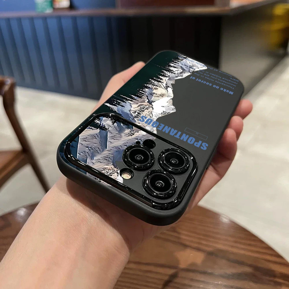 Фото Чехол для телефона Snow Mountain для iPhone 17 Pro Max 16 15 14 13 12 Plus Pro 11, оригинальный, из жидкого силикона, мягкий, противоударный №5