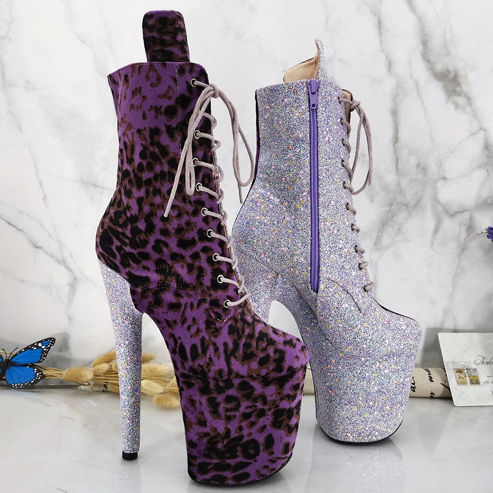 Leecabe  20CM/8inches Pole dancing shoes High Heel platform Pole Dance boot