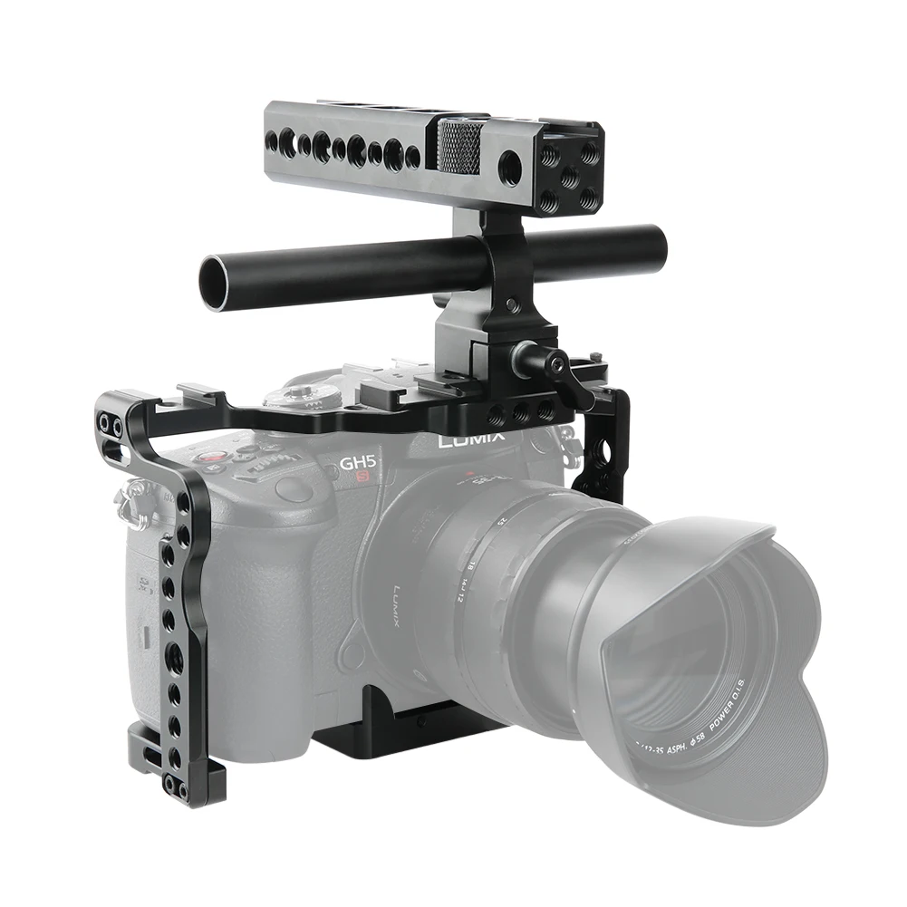 

Niceyrig GH5 Camera cage kit Nato handle with cold shoe mount rail camera protector for Lumix vlog video accessory