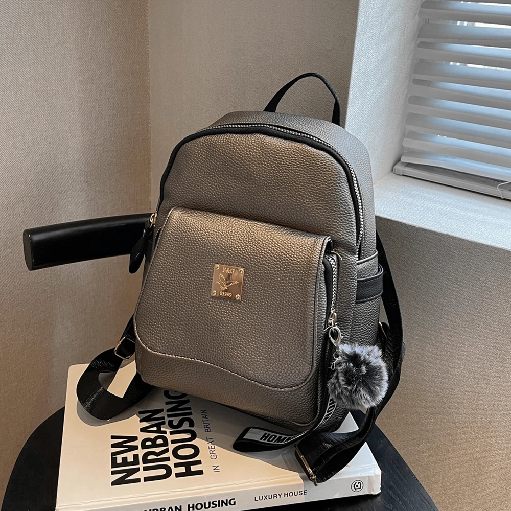 

Burminsa Vintage Soft Small Women Backpack 2022 Trend Brand Designer College Girls School Bags Student Bookbags Travel Bagpack