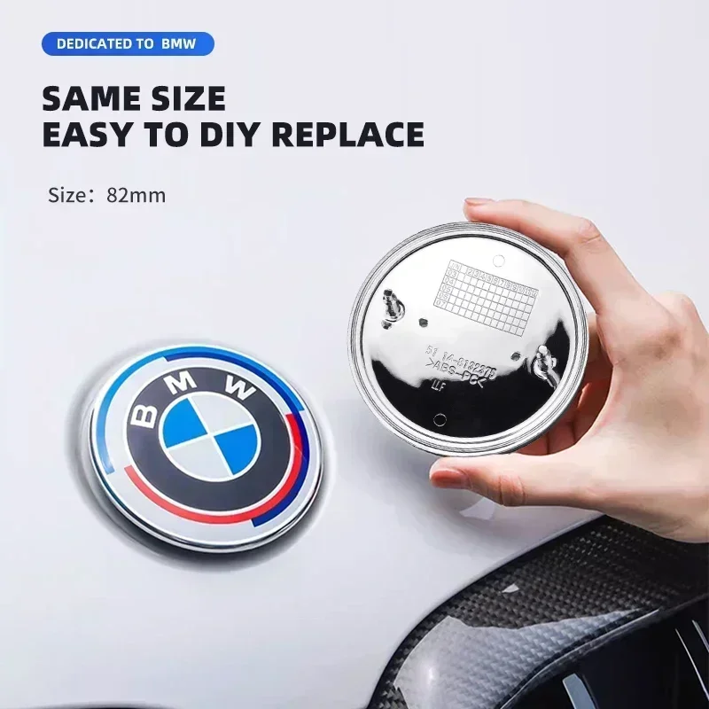 74mm 82mm Bonnet Hood Front Rear Trunk Emblem Logo Badge Sticker 50th Anniversary Edition for BMW E46 E39 E38 E90 E60 E64