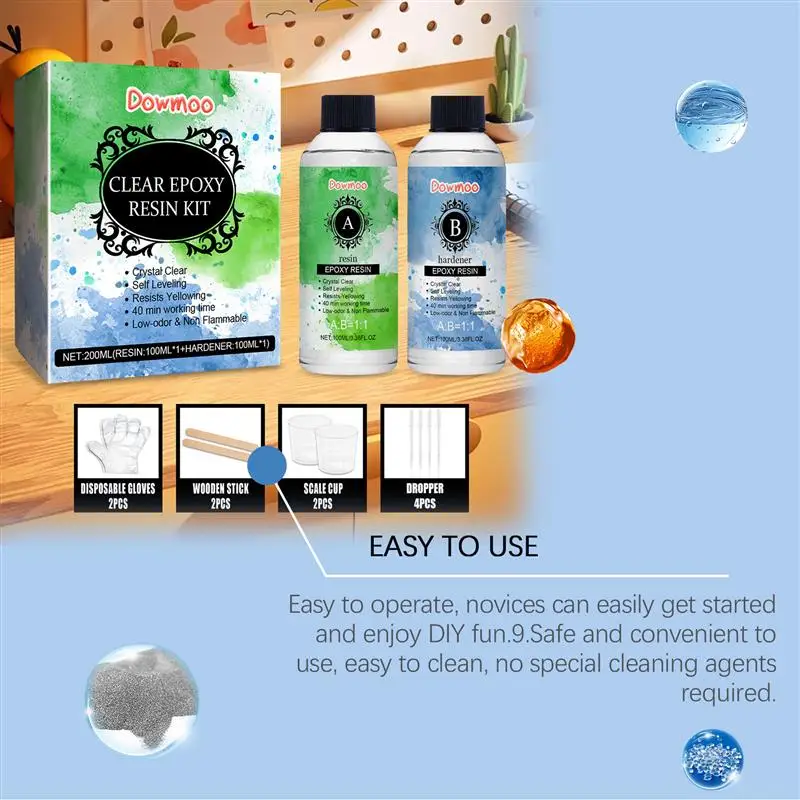 200 мл эпоксидная смола клей высокие клеи Уплотнители для DIY смолы 1:1 AB кристально