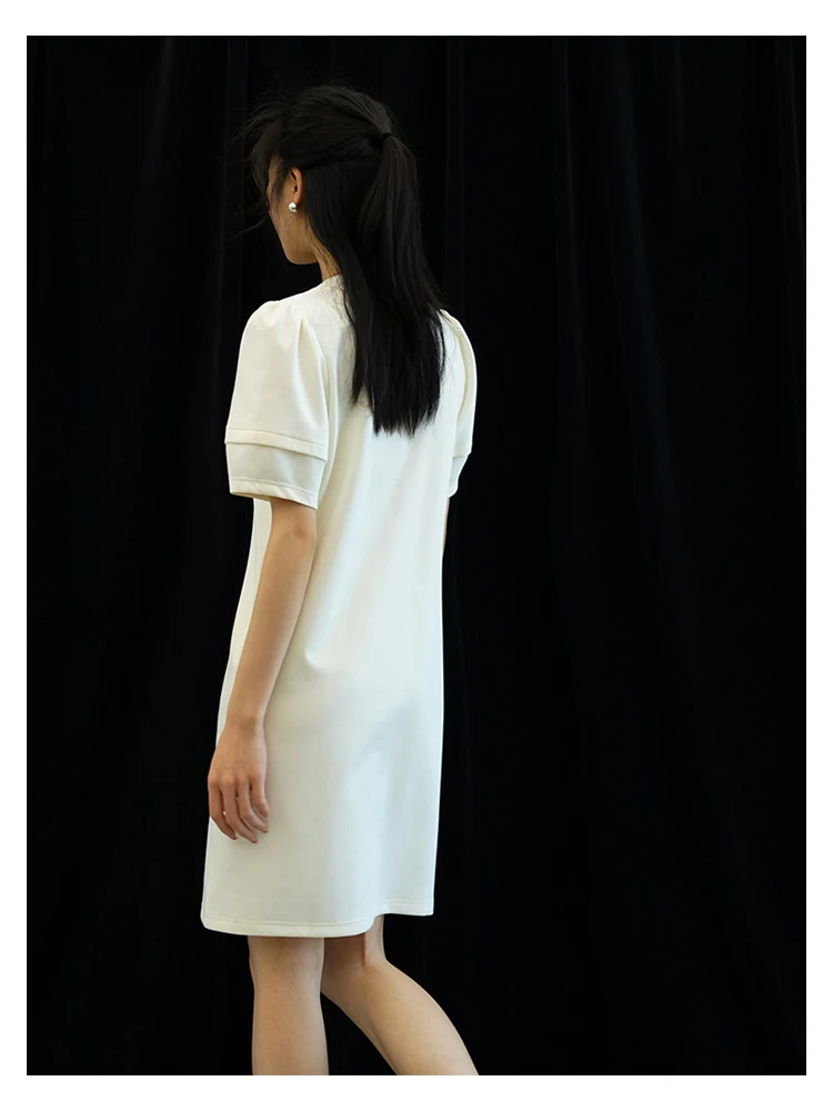 Женское Хлопковое платье в стиле ретро с принтом из бисера |