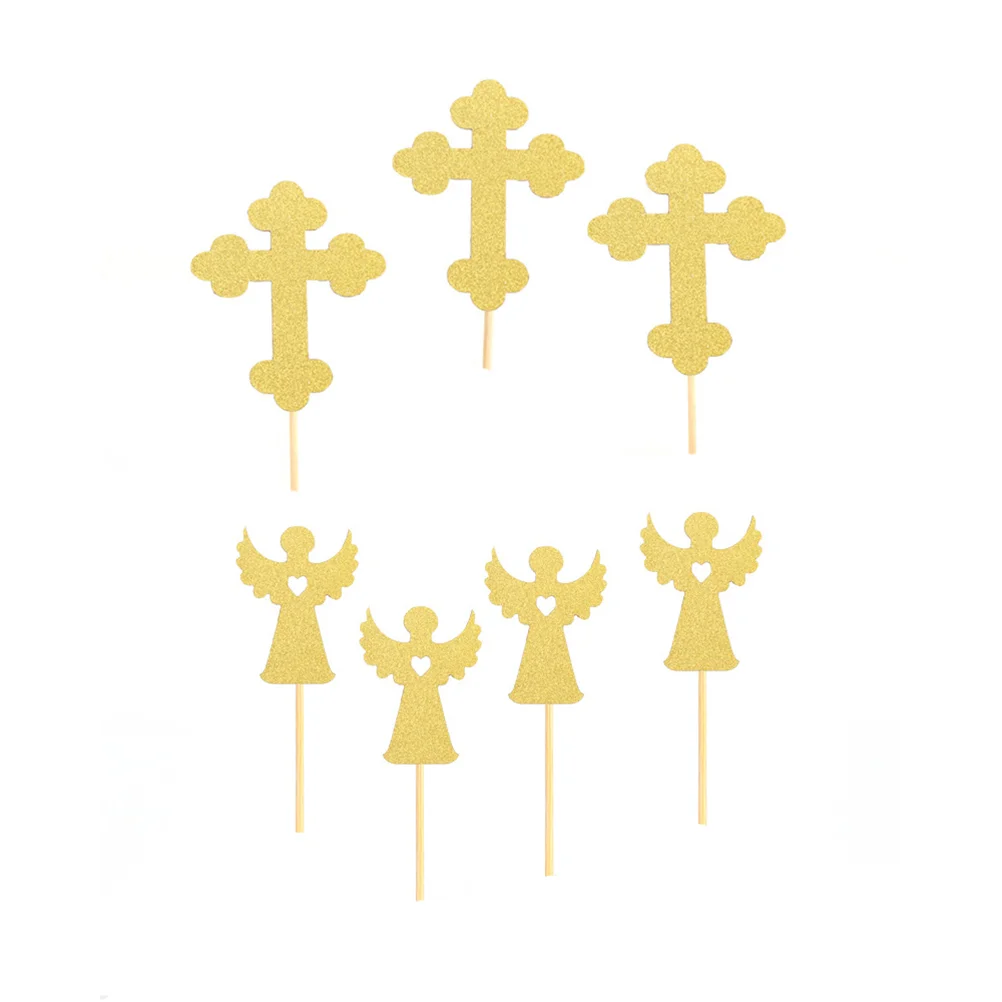 

24 Pcs Decorations Cake Toppers Cupcake Decorate Paper Wooden Picks Capacillos Para