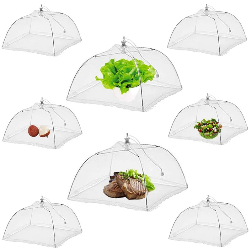 

Сетчатый зонт для пищевой палатки, 8 упаковок, 17 дюймов, уличная сеть для еды, сетчатые палатки, пикники для вечеринок, барбекю, хранить жуки п...