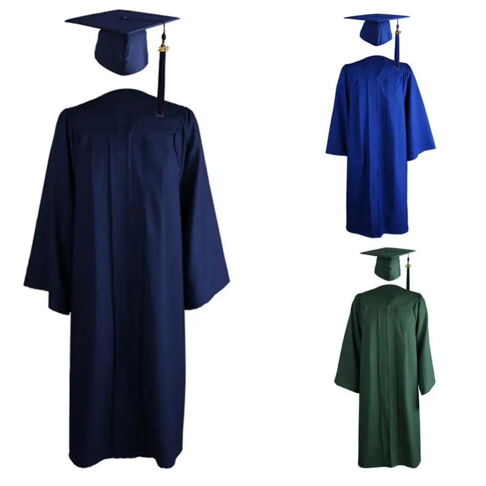 

University Mortarboard Cap Academic Robe Graduation Gown 2021 Adult Zip Closure Mortarboard Cap