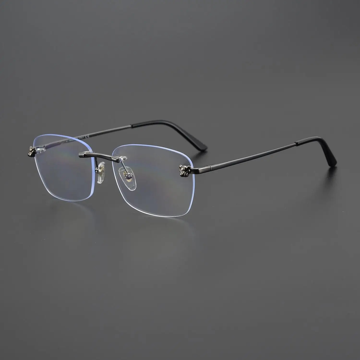 

Cheetah Head Myopia Glasses Frame CT0148O High Quality Fashion Titanium Alloy Frameless Square Glasses Frame for Men and Women