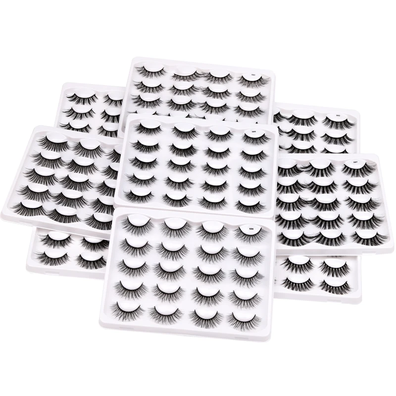 

10 pairs 8-25mm fake Eyelashes Mink Eyelashes Mink Lashes Natural Dramatic Volume Eyelashes Extension False Eyelashes