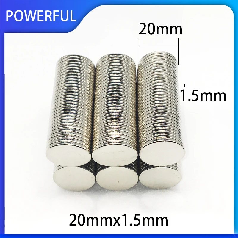 

2~200PCS/Lot 20x1.5mm Disc Round Cylinder Rare Earth Neodymium Magnets 20mm x 1.5mm Round Neodymium Speaker Magnets