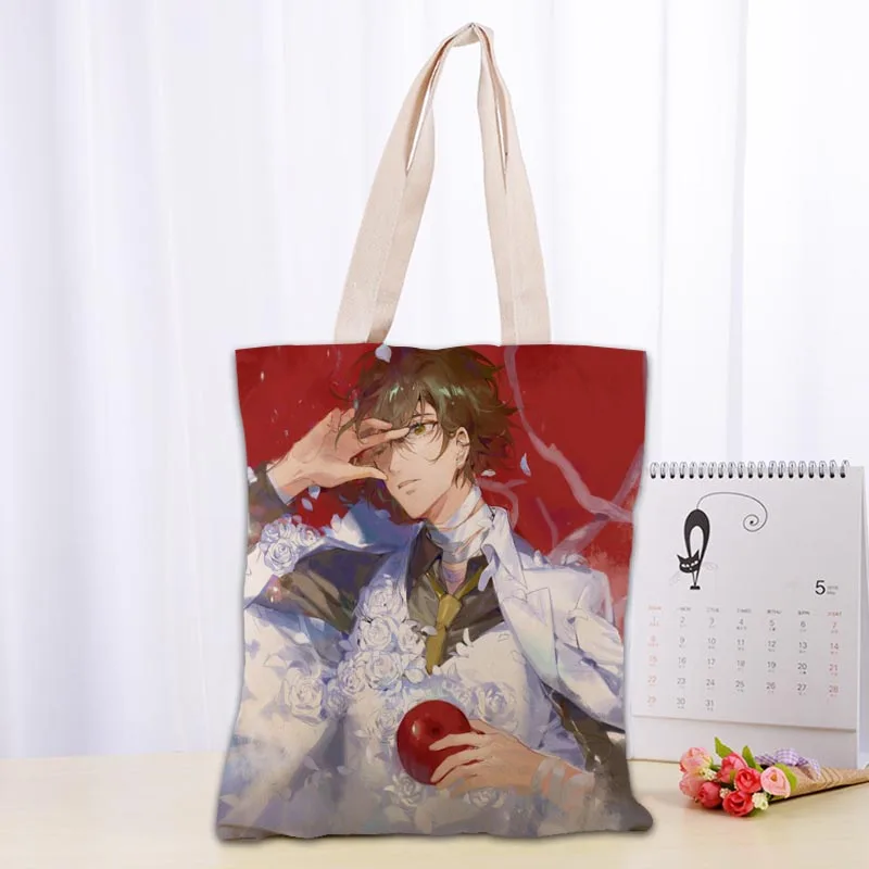 

New Dazai Osamu Bungou Stray Dogs Bag Foldable Shopping Bag Reusable Eco Large Unisex Canvas Fabric Shoulder Bag Tote 0104