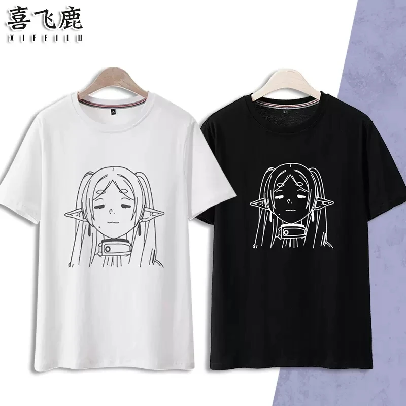 

Anime Frieren at the Funeral Frieren T-Shirt Shorts Cosplay Costume Men Women Student Summer Unisex Loose Tops Shirt