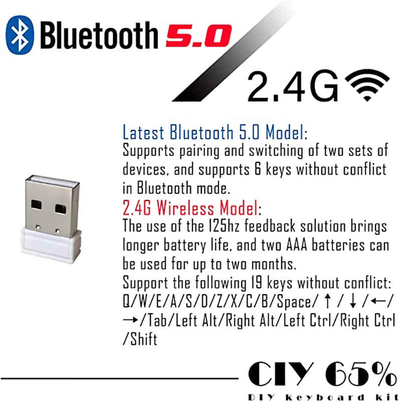 GK68 набор механической мини-клавиатуры с горячей заменой под заказ двухрежимный