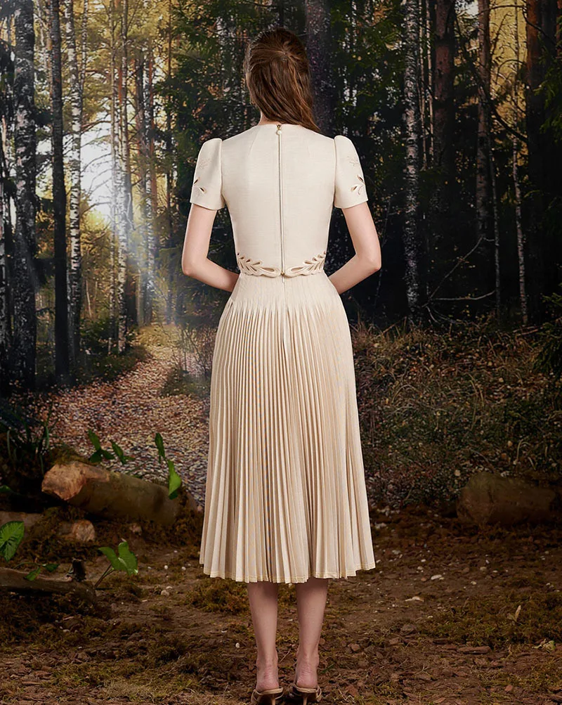 Женский винтажный комплект из двух предметов Плиссированная Юбка-миди и топ с