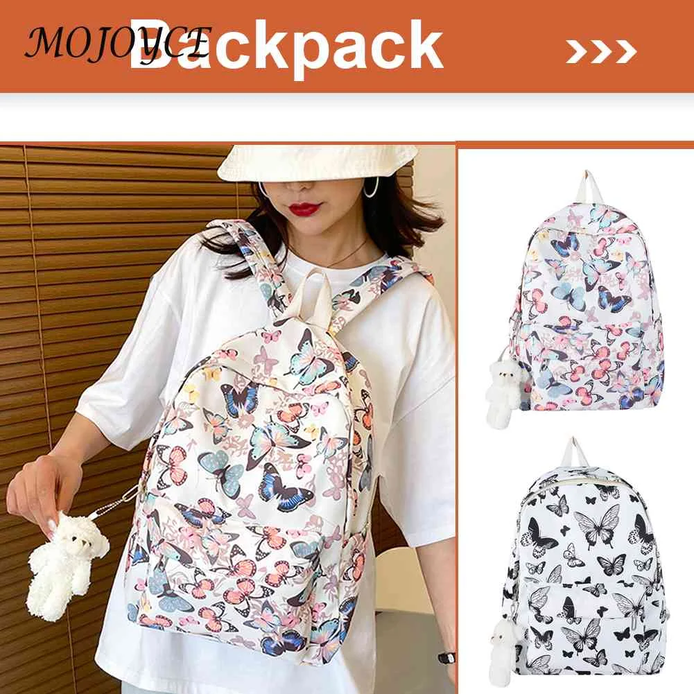 

Fashion School Bags Butterfly Print Laptop Rucksack Oxford Student Shoulder Bag for Travel for Outdoor Camping