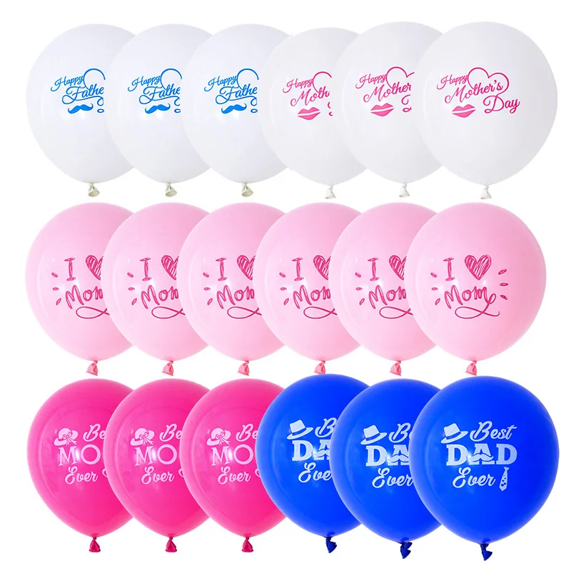 

10Pcs 12inch Happy Mother's Day Father's Day Latex Balloons I Love Dad Mom Birthday Party Decorations Air Globos Kids Love Gift